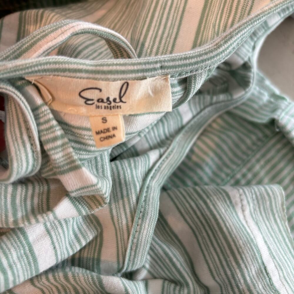 easel Mint & White Striped Sleeveless Swing Top - Picture 5 of 5